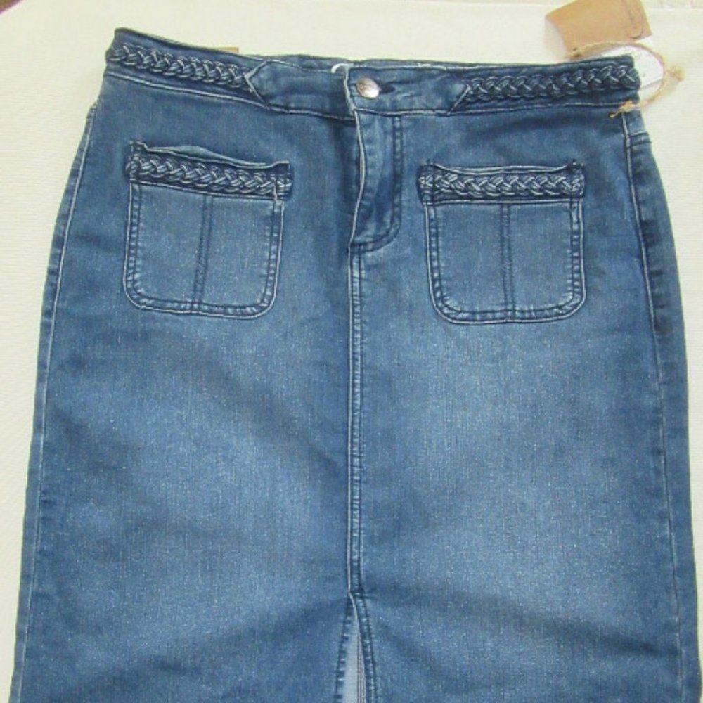 NWT Stretch Denim Skirt Project Indigo Size 8
